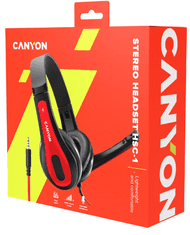 Canyon HSC-1 slušalice, s mikrofonom, 2m, crvena (CNS-CHSC1BR)