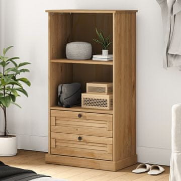 Vidaxl VIGO Polica za knjige, 60x35x114,5 cm, Masivno borovo drvo