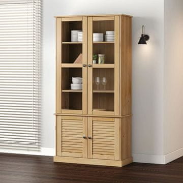 Vidaxl VIGO Vitrina, 85x35x170 cm, Masivno borovo drvo