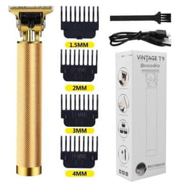 Verkgroup T9 akumulatorski aparat za brijanje i trimer za kosu i bradu - trimer 1500mAh zlatni