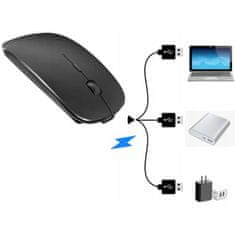 Verkgroup WiFi bežična baterija Optical Mouse 1200 DPI LED RGB Black