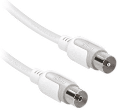 SBS Ekon antenski kabel + adapter, 75 dB, 1,8 m, bijeli