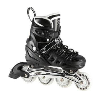Nils Extreme NH10905 4u1 CRNE LED ROLERE VELIČINA M (35-38) S DIMENZIONALNOM HOKEJSKOM OŠTRICOM
