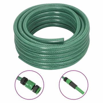 Vidaxl Vrtno crijevo s priključkom zeleno 0,5", 30 m PVC