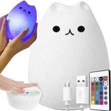Izoxis Noćna RGB svjetiljka na dodir Mačić USB 1200mAh s daljinskim upravljačem ISO 15142