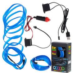 Ikonka LED ambijentalna rasvjeta za automobil / auto USB / 12V traka 3m plava