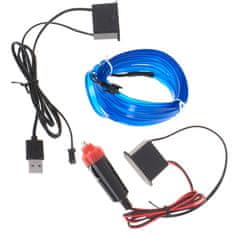 Ikonka LED ambijentalna rasvjeta za automobil / auto USB / 12V traka 3m plava