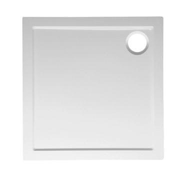 Bruckner Kvadratna tuš kada od lijevanog mramora, 80x80 cm, bijela, BRUCKNER