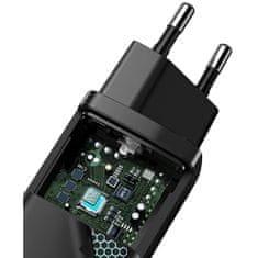 BASEUS GaN2 Lite Quick punjač, USB-A+USB-C, 65W, crna (CCGAN2L-B01)