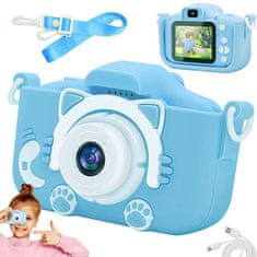 Verkgroup ACA. LCD digitalni fotoaparat za djecu SD moder + kućište i vrpca