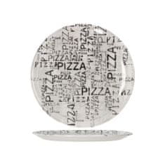 Saturnia Napoli pizza tanjur, 6 kom, crni print, 31 cm