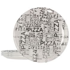 Saturnia Napoli pizza tanjur, 6 kom, crni print, 31 cm