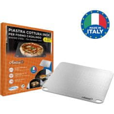 Gi.Metal ploča za pečenje pizze, nehrđajući čelik, 45 x 30 cm