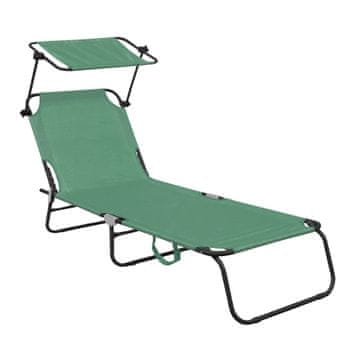Aga Vrtni podesivi ležaljka s krovićem Svijetlo zelena