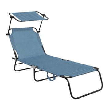 Aga Vrtni podesivi ležaljka s krovićem Svijetloplava
