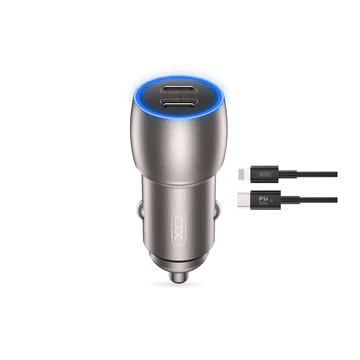 XO Punjač za auto CC51 PD 40W 2xUSB-C + kabel 8-pin Lightning