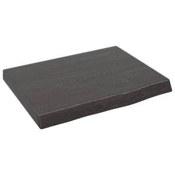 Vidaxl Zidna polica tamnosmeđa 40x30x(2-4) cm od obrađene hrastovine