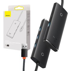 BASEUS HUB adapter s 4 USB-C priključka Baseus OS-Lite 25 cm (crni)