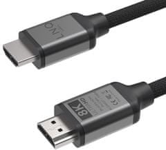Linq HDMI na HDMI 2.1a kabel, M/M, 8K 60Hz, 4K 120Hz, UHS, HDR, 2 m, pleten