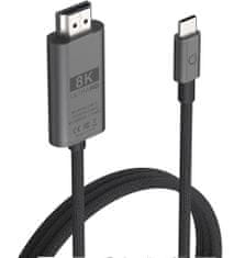 Linq USB-C na HDMI 2.1 kabel, M/M, 8K 60Hz, 4K 120Hz, HDR, 2 m, pleten