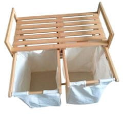 CASARREDO Bambusova košara za rublje ANDAMAN s 2 odvojive platnene vreće, 35 L