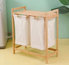 CASARREDO Bambusova košara za rublje ANDAMAN s 2 odvojive platnene vreće, 35 L
