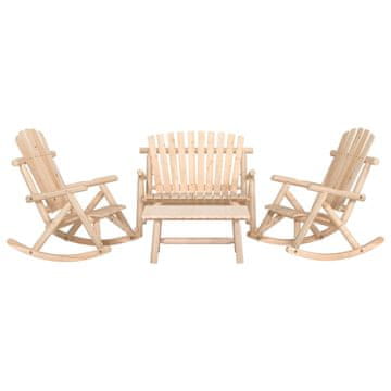 Vidaxl 4-dijelna vrtna garnitura od masivne smrekovine