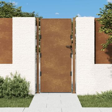 Vidaxl Vrtna vrata, 105x180 cm, Corten čelik