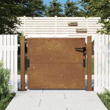 Vidaxl Vrtna vrata, 105x105 cm, Corten čelik