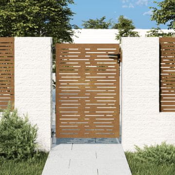 Vidaxl Vrtna vrata, 85x150 cm, Corten čelik, pravokutni uzorak