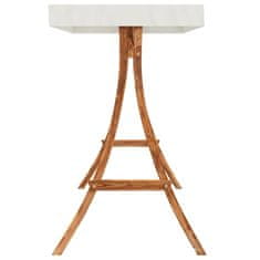 Vidaxl Klupa za ljuljanje s krovom od masivne smrekovine s tikovinom