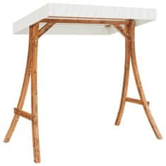 Vidaxl Krevet za ljuljanje s krovom od masivne smrekovine s tikovinom