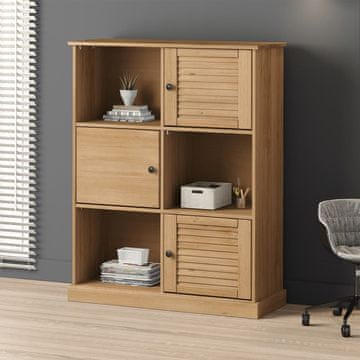 Vidaxl VIGO Polica za knjige, 90x35x114,5 cm, Masivno borovo drvo