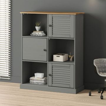Vidaxl Biblioteka VIGO siva 90x35x114,5 cm borovina