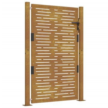 Vidaxl Vrtna vrata 100x125 cm od korten čelika, kvadratni dizajn