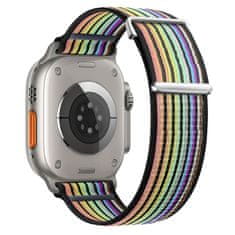 BStrap Velcro Nylon remen za Apple Watch 38/40/41mm, black rainbow