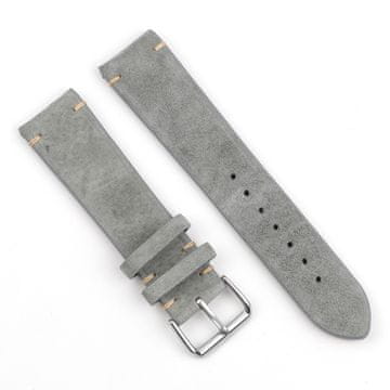 BStrap Suede Leather remen za Garmin Vivoactive 4s, gray