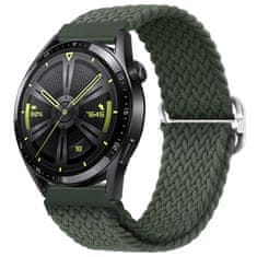 BStrap Elastic Nylon remen za Xiaomi Amazfit GTR 42mm, olive green