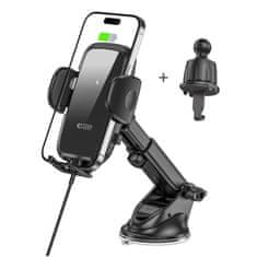 Tech-protect V1 držač mobitela za auto, Qi punjač 15W, crno