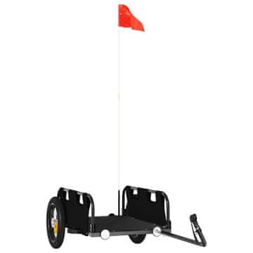 Vidaxl Prikolica za bicikl crna od tkanine Oxford i željeza