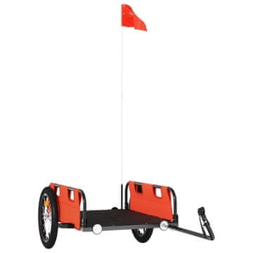 Vidaxl Prikolica za bicikl narančasta od tkanine Oxford i željeza