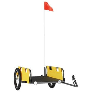 Vidaxl Prikolica za bicikl žuta od tkanine Oxford i željeza