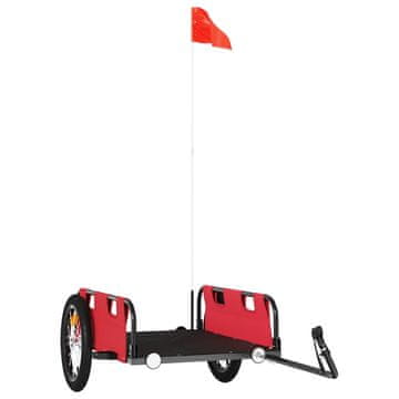 Vidaxl Prikolica za bicikl crvena od tkanine Oxford i željeza