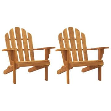 Vidaxl Vrtne stolice Adirondack 2 kom 79 x 95 x 92 cm masivna tikovina