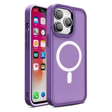 HURTEL Magnetska maskica s MagSafeom za iPhone 15 Plus s rupicama za vezicu, ljubičasta