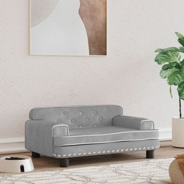 Vidaxl Krevet za pse svijetlosivi 70x45x30 cm baršun