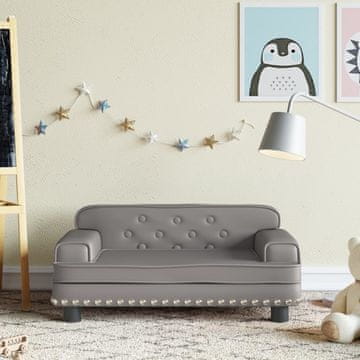 Vidaxl Dječja sofa, siva, 70x45x30 cm, umjetna koža