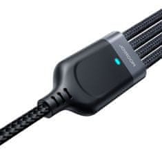 Joyroom 4in1 kabel USB - 2x USB-C / Lightning / Micro USB 3.5A 1.2m, crno