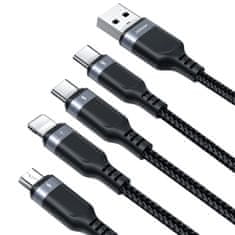 Joyroom 4in1 kabel USB - 2x USB-C / Lightning / Micro USB 3.5A 1.2m, crno
