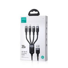 Joyroom 4in1 kabel USB - 2x USB-C / Lightning / Micro USB 3.5A 1.2m, crno